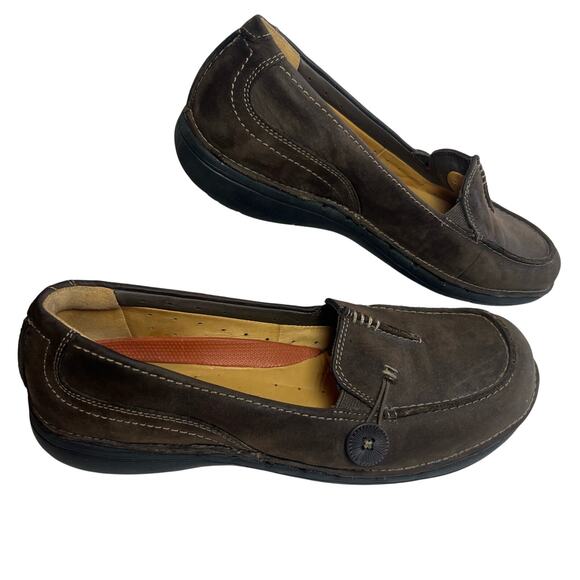 Unstructured By Clarks Slip-On Loafer Shoe Size 7.5 Brown Suede Leather Un.Loop - Picture 2 of 13